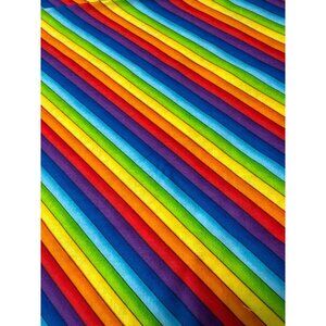 Lloyds & Barton Rainbow Striped Fabric Piece 8.5" x 44" Cotton Bright Colors Sew